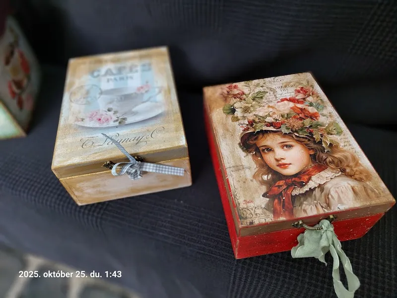 Decoupage díszdobozok