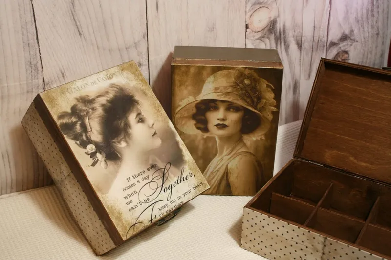 Decoupage díszdobozok