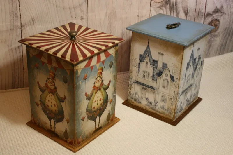 Decoupage díszdobozok