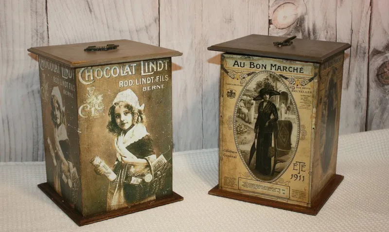 Decoupage díszdobozok